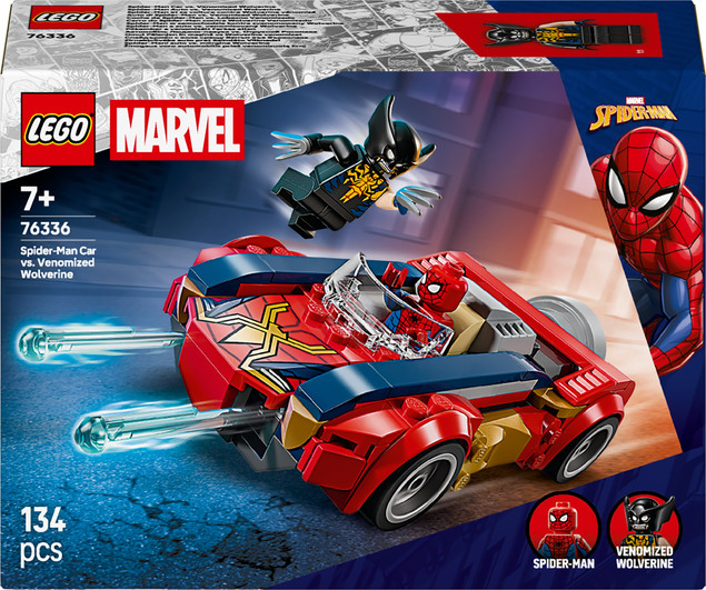LEGO Marvel Super Heroes - Spider-Man w samochodzie kontra zvenomowany Wolverine 76336