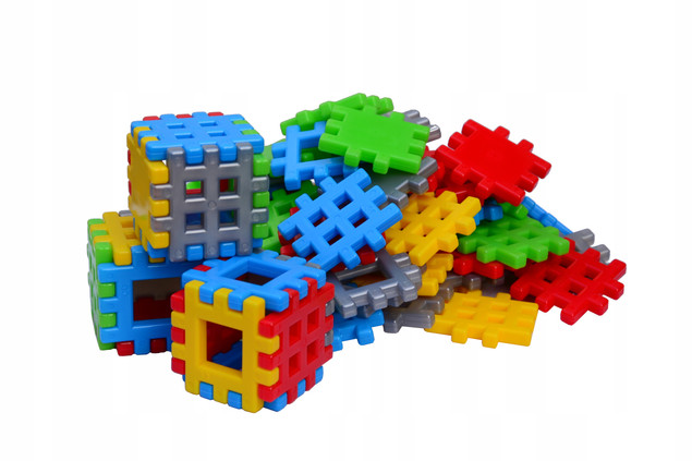 Klocki Konstrukcyjne WAFLE ADUSIE 90 el. KOSTKA 12M+ Mejpol 045758