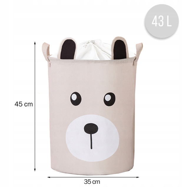 Kosz Pojemnik Na Zabawki Zamykany Ze Ściągaczem XL Organizer MIŚ SIPO BT036