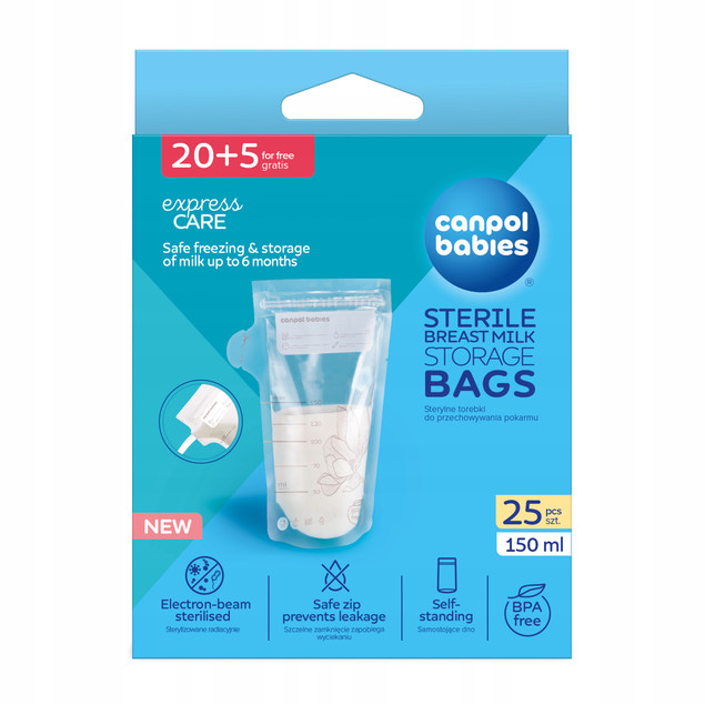 Woreczki na mleko Canpol Babies 150ml 25 szt