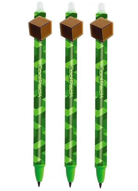3x Długopis Wymazywalny Automat MINECRAFT City Jungle CoolPack