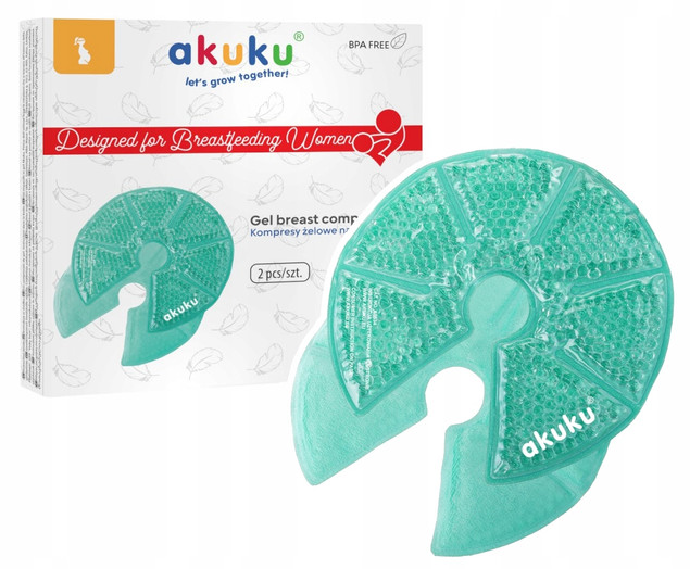 AKUKU Kompresy Żelowe Okłady Osłonki NA PIERSI Turkus A0534