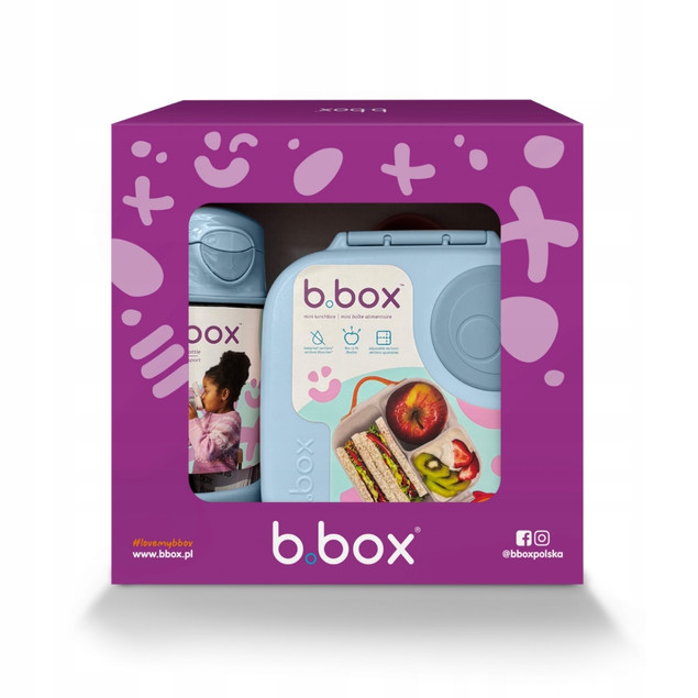 Zestaw B.Box Bidon Tritanowy 450 ml ze Słomką i Śniadaniówka Mini 1L dla Dzieci