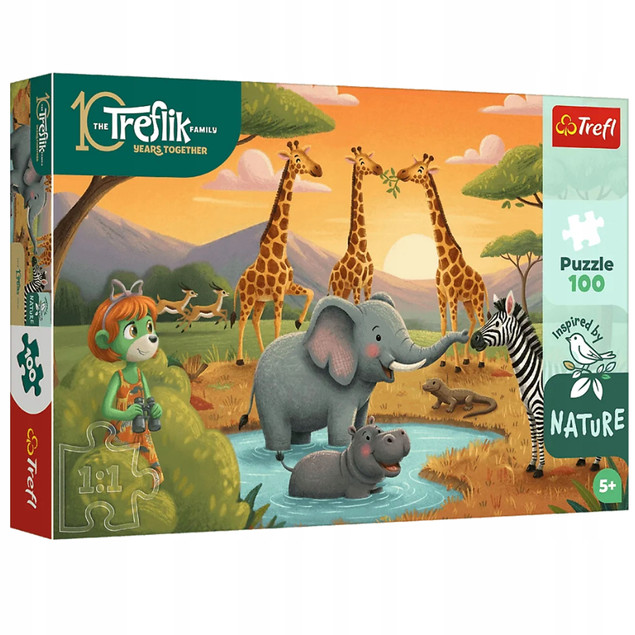Puzzle Trefl 100 elementów INSPIRED BY NATURE WESOŁA FERAJNA Zwierzęta Leśne