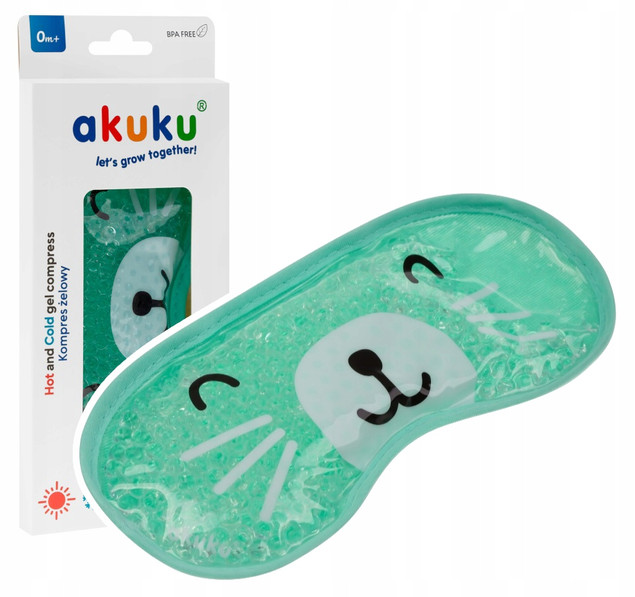 AKUKU Kompres Żelowy Na GORĄCZKĘ BÓL KOLKĘ Okład Na Ciepło Zimno KOT A0250
