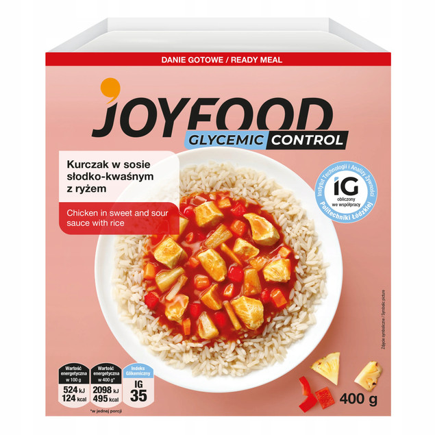 Joyfood Glycemic Control Kurczak w sosie słodko-kwaśnym z ryżem 400g