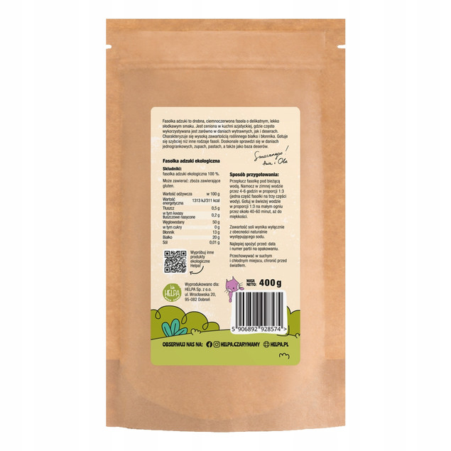 Bio Fasolka Adzuki 400 g HELPA ekologiczna