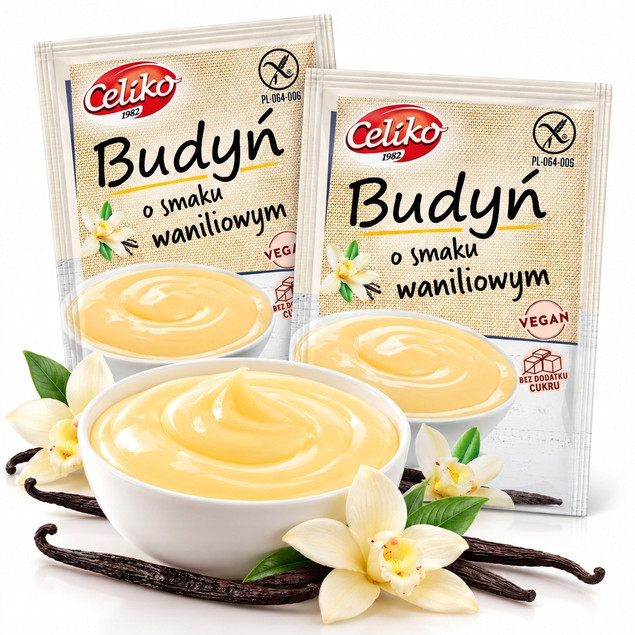 Budyń waniliowy Celiko BEZ Cukru i Glutenu Deser 40g x2