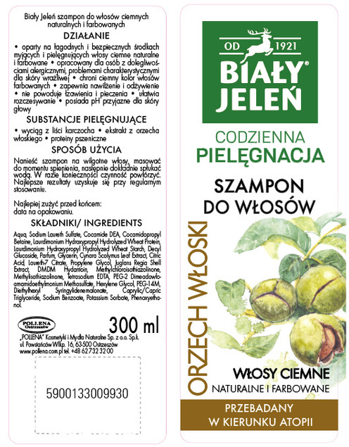 Biały Jeleń szampon do włosów ciemnych orzech włoski 300ml