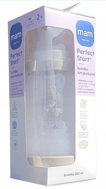 Butelka MAM antykolkowa 260 ml smoczek 2 m+