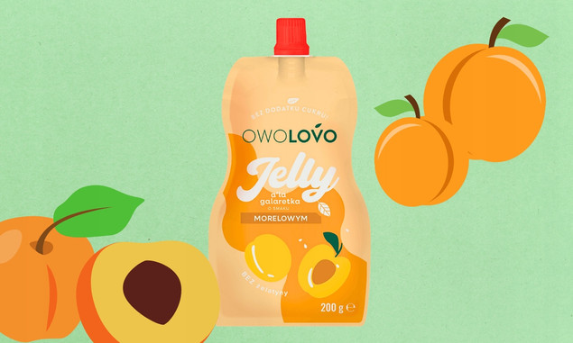 OWOLOVO Jelly galaretka w tubce jabłko morela deser bez cukru 200g