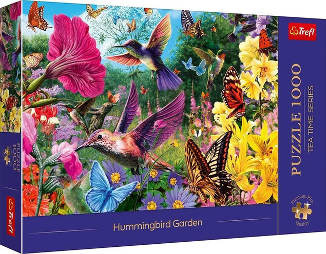 Puzzle 1000 elementów Tea Time: Ogród dla ptaków – Trefl