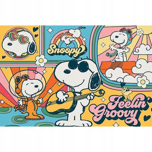 Puzzle Trefl 300 elementów Fistaszki Snoopy Zabawny Świat Retro