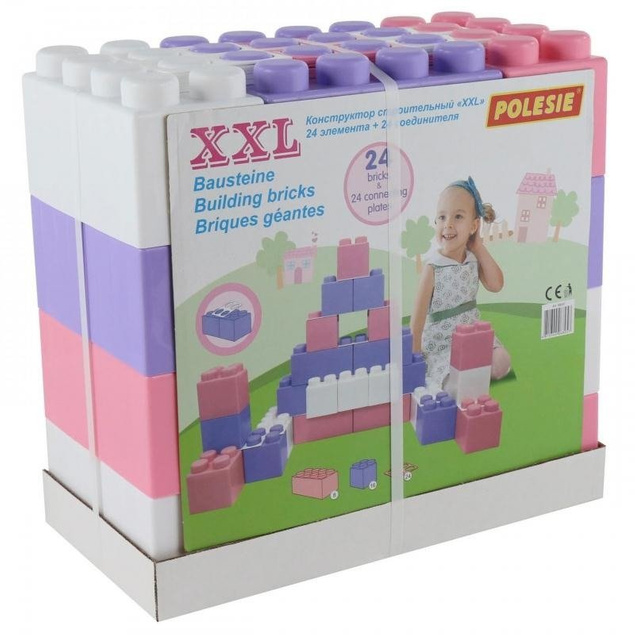 24 Klocki Budowlane XXL Gigant + 24 łączniki