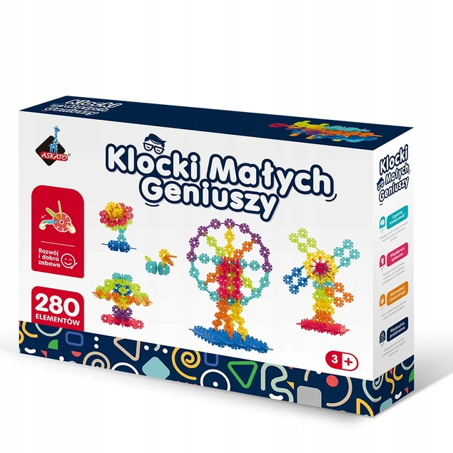 Zestaw klocków konstrukcyjnych 280 elementów dla dzieci 3+