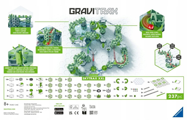 Gra logiczna RAVENSBURGER Gravitrax Zestaw startowy Skytrax XXL 25960 237el