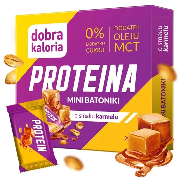 Minibatonik proteinowy Dobra Kaloria bez cukru z MCT smak karmelu
