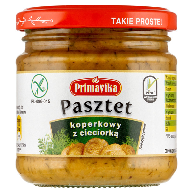 Pasztet koperkowy z ciecierzycą Primavika 160g