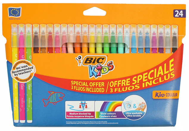 Flamastry Kid Couleur Fluo 20+4 kolory BIC