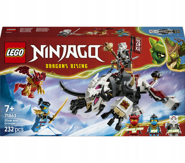 LEGO NINJAGO 71863 Zilvar i Smoczy Potwór Grimtak – Rozpocznij Epickie Starcie!