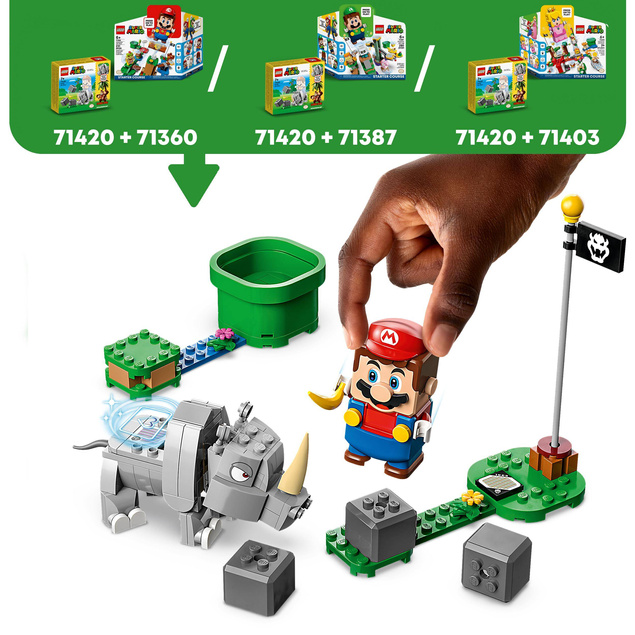 LEGO Super Mario Nosorożec Rambi Zestaw Rozszerzający 106el. 7+ 71420 OUTLET