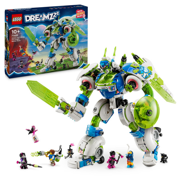 LEGO DREAMZzz 71485 Mech-rycerz Mateo i Z-Blob – Robot 3w1, Kreatywny Zestaw dla Dzieci