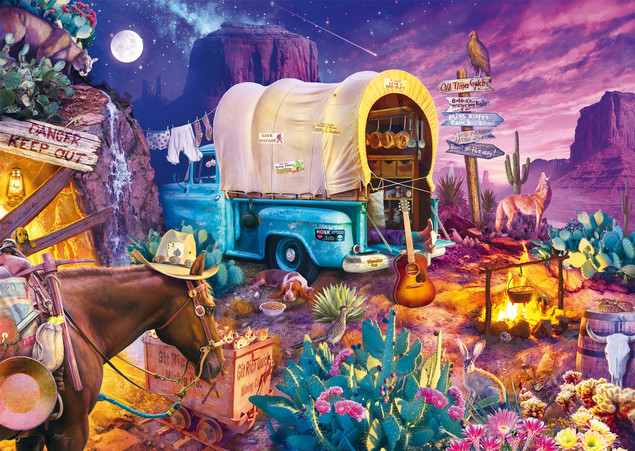 Puzzle Schmidt Spiele 1000 el. Biwak na Dzikim Zachodzie Jeff Haynie Premium Quality