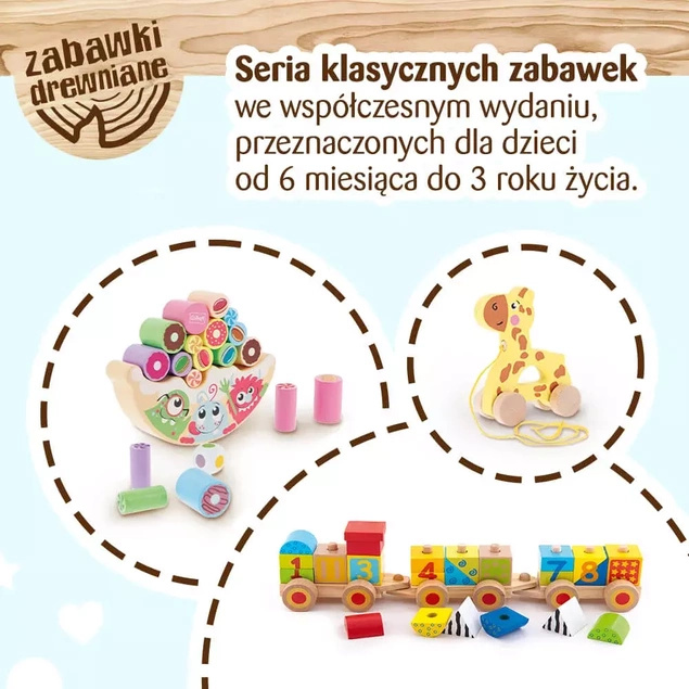 ZABAWKA DREWNIANA PIESEK BOBASKI I MIŚ TREFL