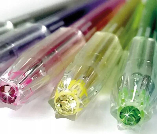 Długopisy Żelowe Szkolne Diamentowe Z Brokatem 6 Kolorów Kidea DDB6KA