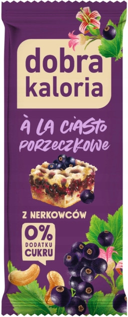 Baton bez cukru z nerkowców a`la ciasto porzeczkowe 35g Dobra Kaloria