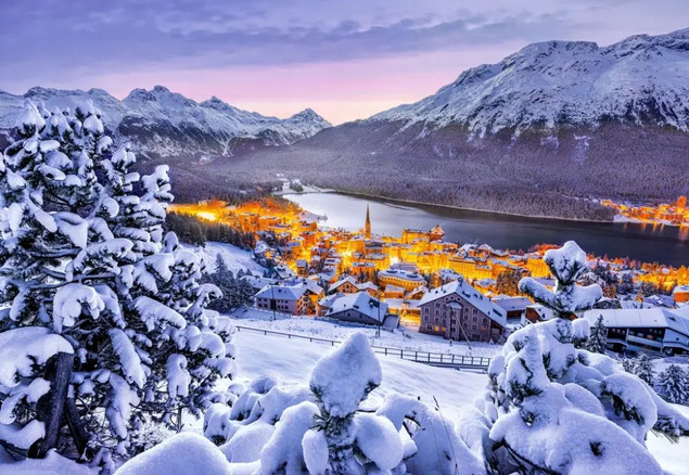Puzzle 1000 elementów Sankt Moritz, Szwajcaria - Malownicze Alpy