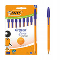 Zestaw 8x Długopis BIC Cristal Orange Fine 0.8mm Niebieski – Precyzyjna Linia
