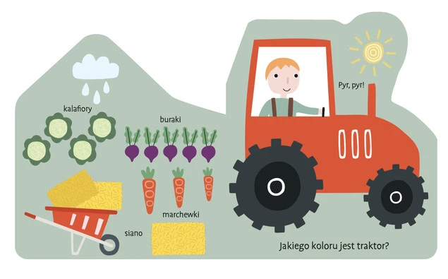 Na wsi. A kuku! Detal ilustracji wiejskich zwierząt.