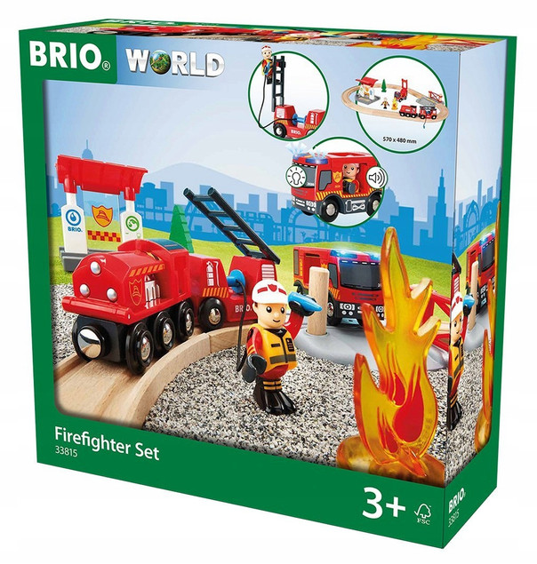 BRIO World Zestaw Kolejka Straż Pożarna