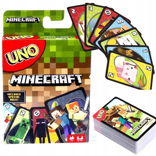 UNO MINECRAFT Karty Do Gry Gra Karciana 7+ Mattel