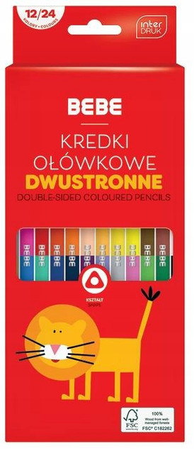 Kredki ołówkowe dwustronne BB Kids 12/24 kol.