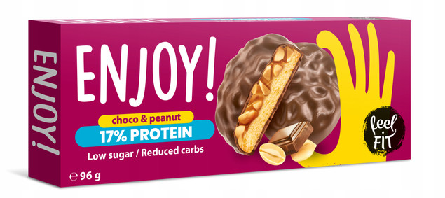 FEEL FIT Enjoy! Ciastka proteinowe z czekoladą i orzeszkami ziemnymi
