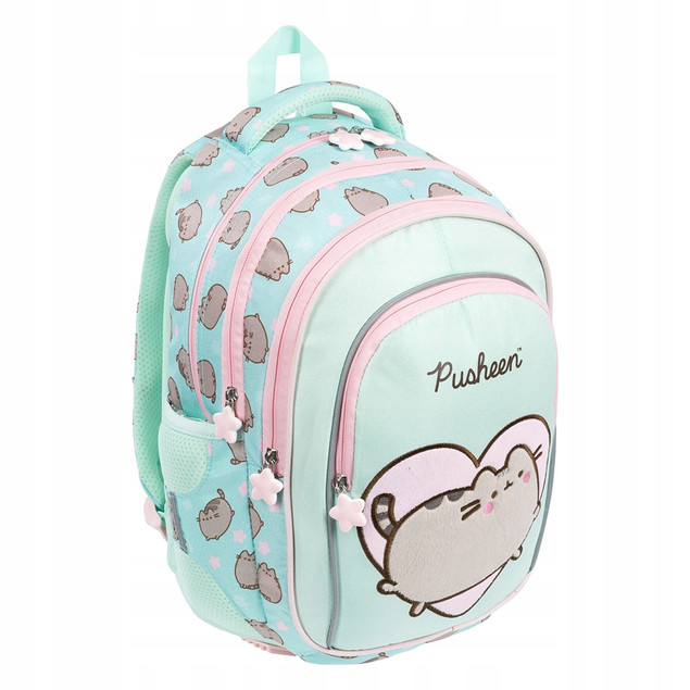 Plecak Szkolny PUSHEEN 4-Komorowy 22L Dla Dziewczynki Miętowy St.Majewski