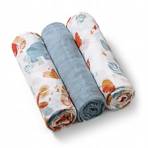 BABYONO PIELUCHY PIELUSZKI MUŚLINOWE 100% BAWEŁNA SOFT 70x70cm 3szt 348/07