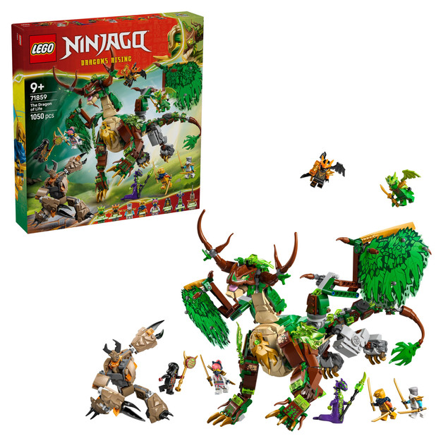 LEGO Ninjago Smok Życia (71859) – Zestaw z 8 Figurkami i Robotem, 1050 el., od 9 lat
