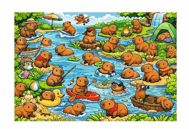 Puzzle 100 el. Rodzina Treflików Kapibary 16586 Trefl