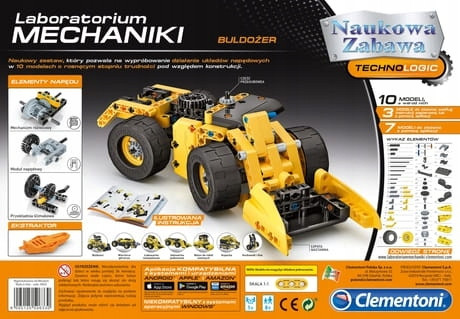 Pojazd Buldożer Budowa Laboratorium Mechaniki 8+ Clementoni