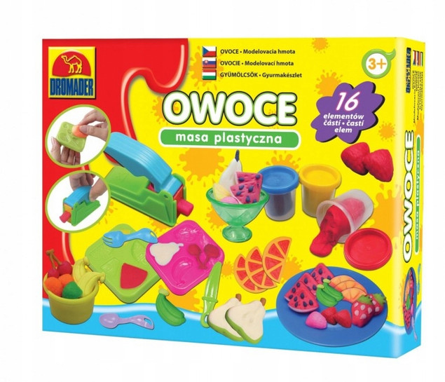 Masa Plastyczna Ciastolina OWOCE Narzędzia 3+ Dromader 7849