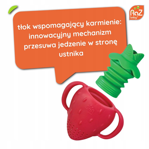 Gryzak do podawania pokarmu RazBaby silikonowy czerwony dla niemowląt
