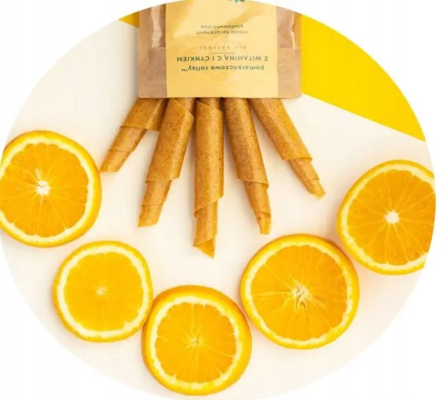 Pomarańczowy Rolls SOLO Jedna Sztuka Przekąska 8g Naturalnie Zdrowi