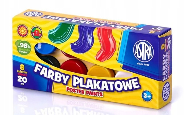 Farby plakatowe 8kol 20ml ASTRA
