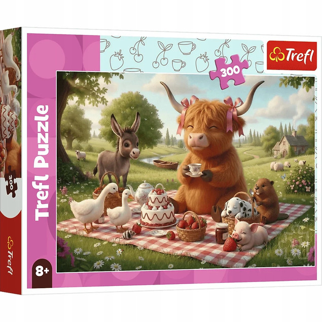 TREFL Puzzle 300 Słodki Piknik Urocze Zwierzątka dla Dzieci +8 lat