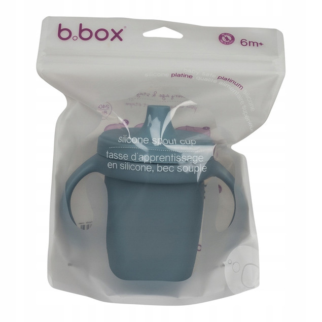 Kubek do nauki picia b.box 240 ml z ustnikiem silikonowy błękitny 6m+
