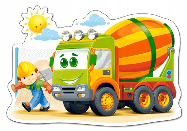 Puzzle 12 Maxi Układanka Dla Dzieci BETONIARKA Auto Duże Elementy 3+ Castor