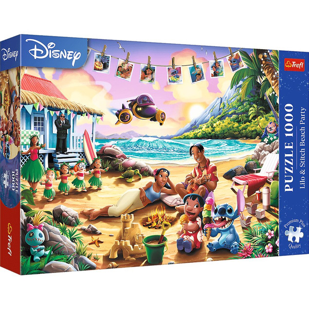 Puzzle Trefl 1000 el. Disney Lilo & Stitch Impreza na plaży Premium Plus